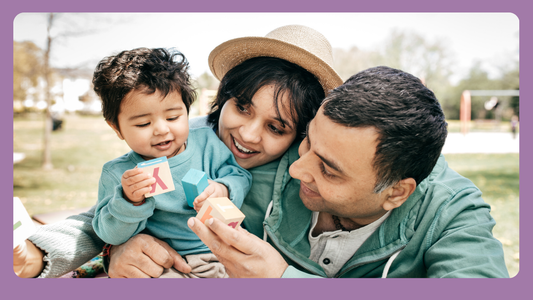 postpartum mom making healthy food choices with family